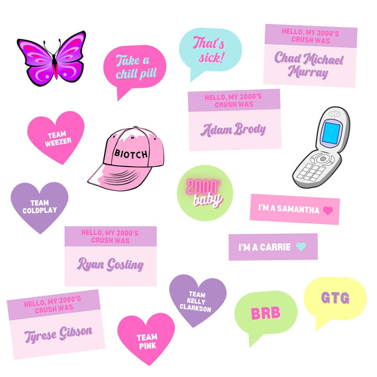 2000s Party Photo Booth Props Printables