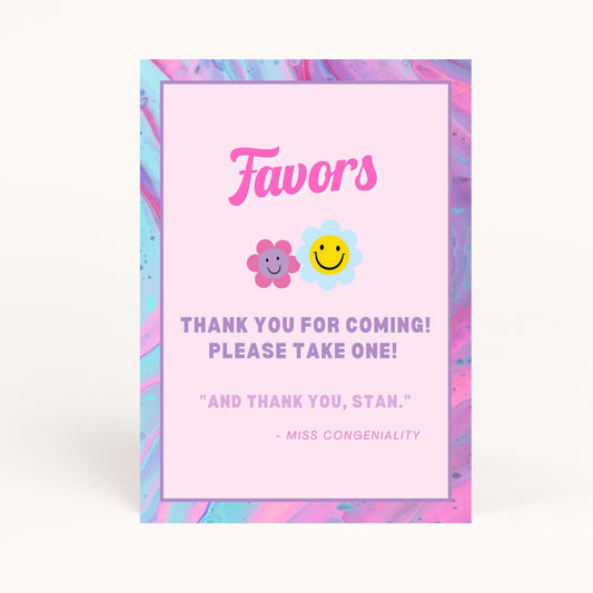 2000s Party Favors Sign Printable