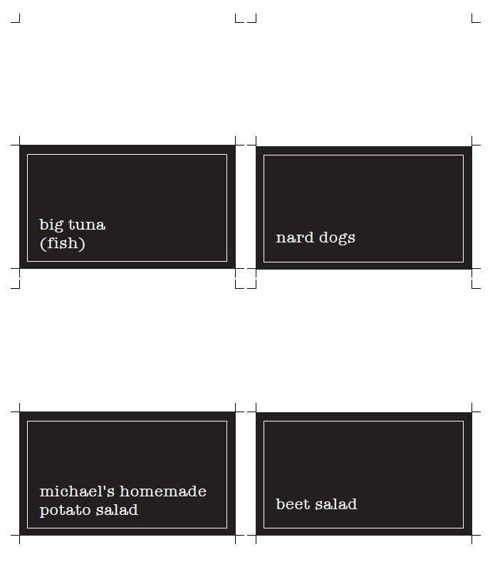 Office Party Food Tent Printables