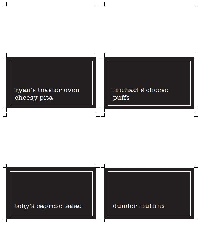 Office Party Food Tent Printables