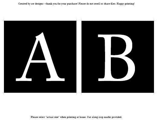 Downton Party Full Alphabet Banner Printable