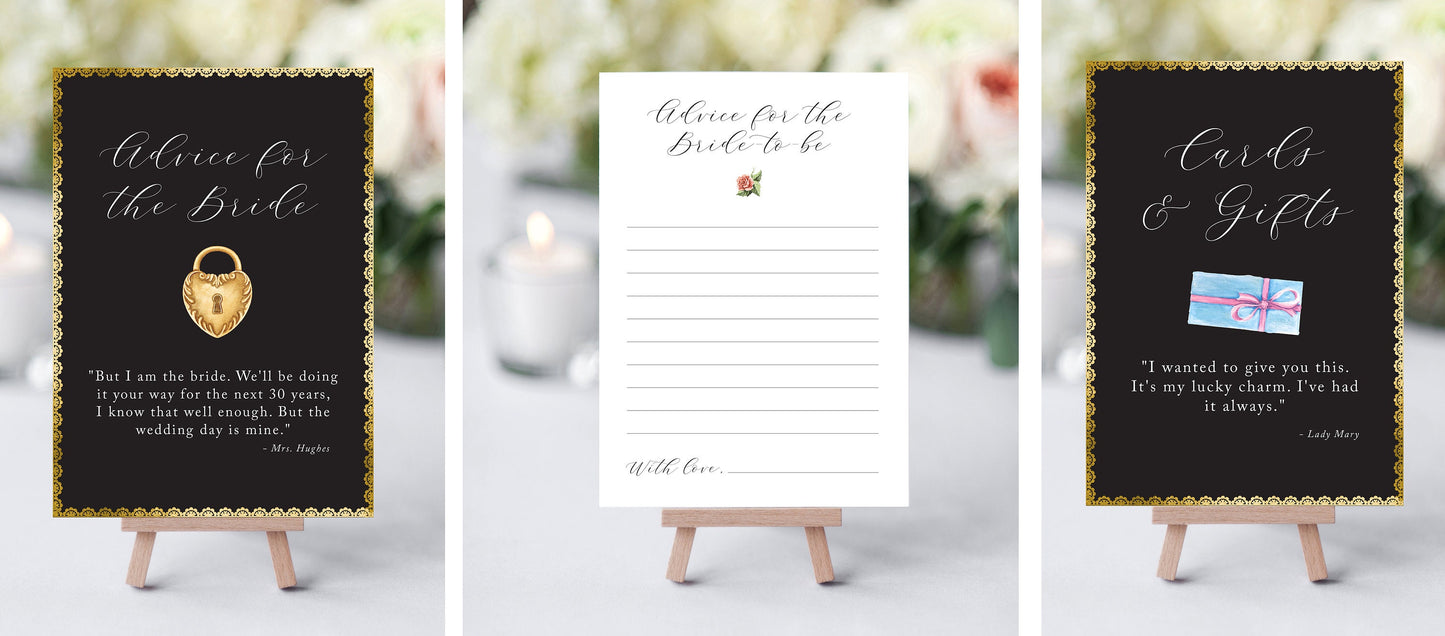 The Ultimate Downton Bridal Shower Printable Package