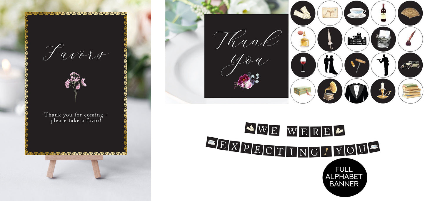 The Ultimate Downton Bridal Shower Printable Package