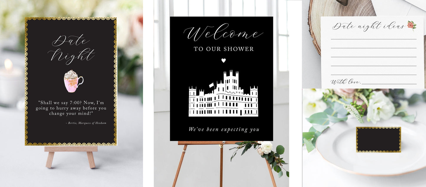The Ultimate Downton Bridal Shower Printable Package