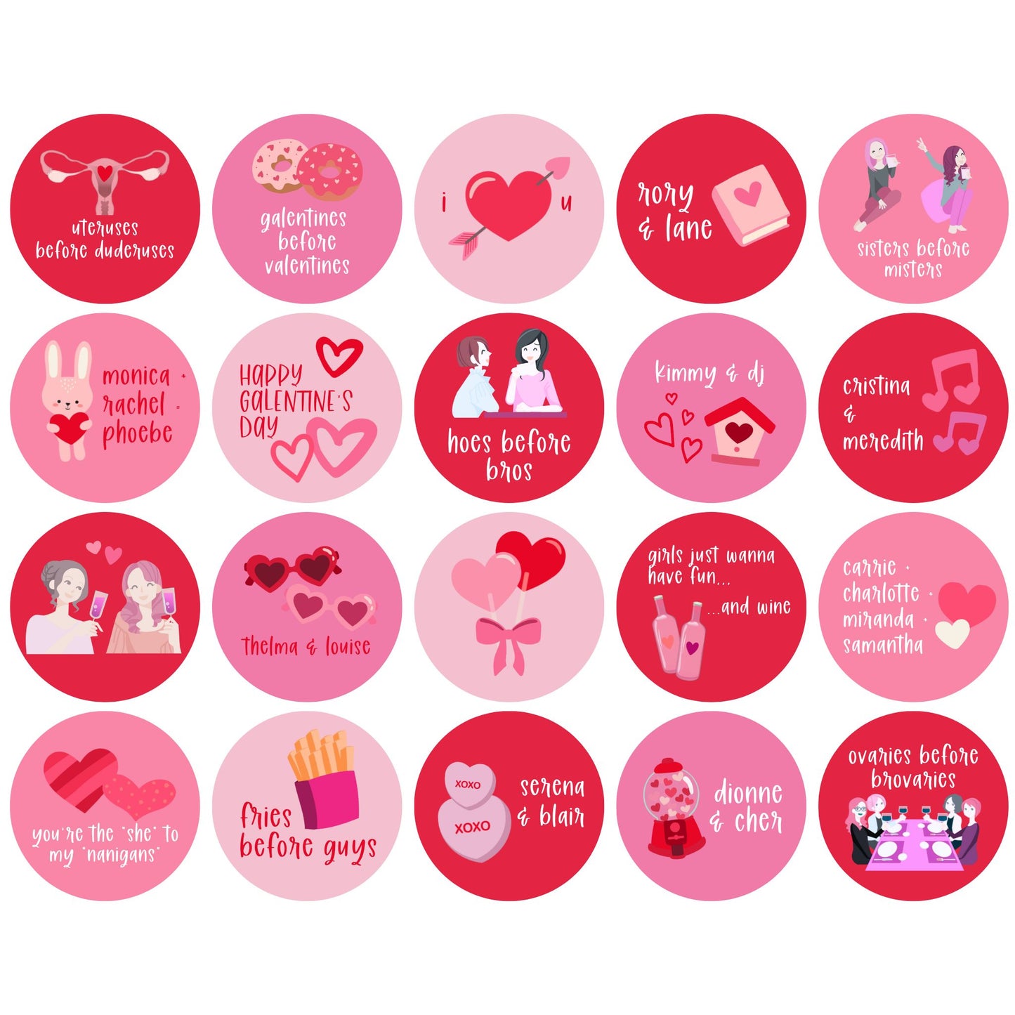 Galentine's Day Cupcake Topper Printables
