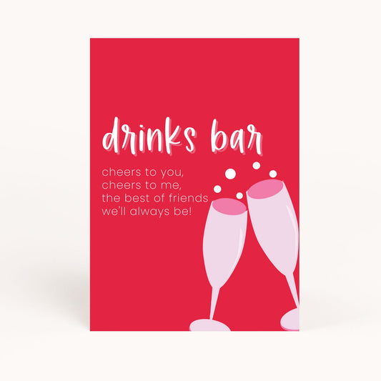 Galentine's Day Party Drinks Bar Sign Printable