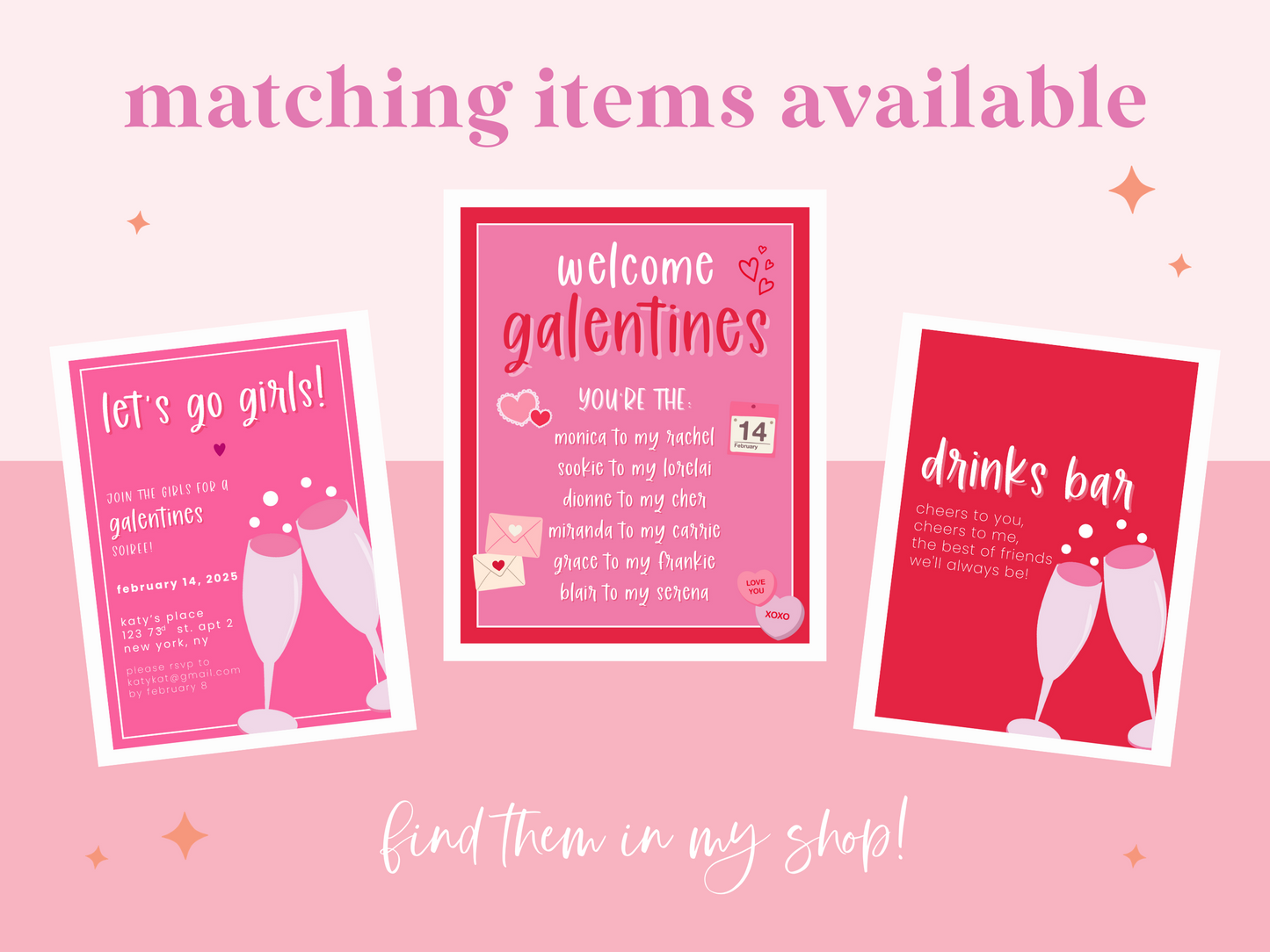Galentine's Day Party Welcome Sign Printable