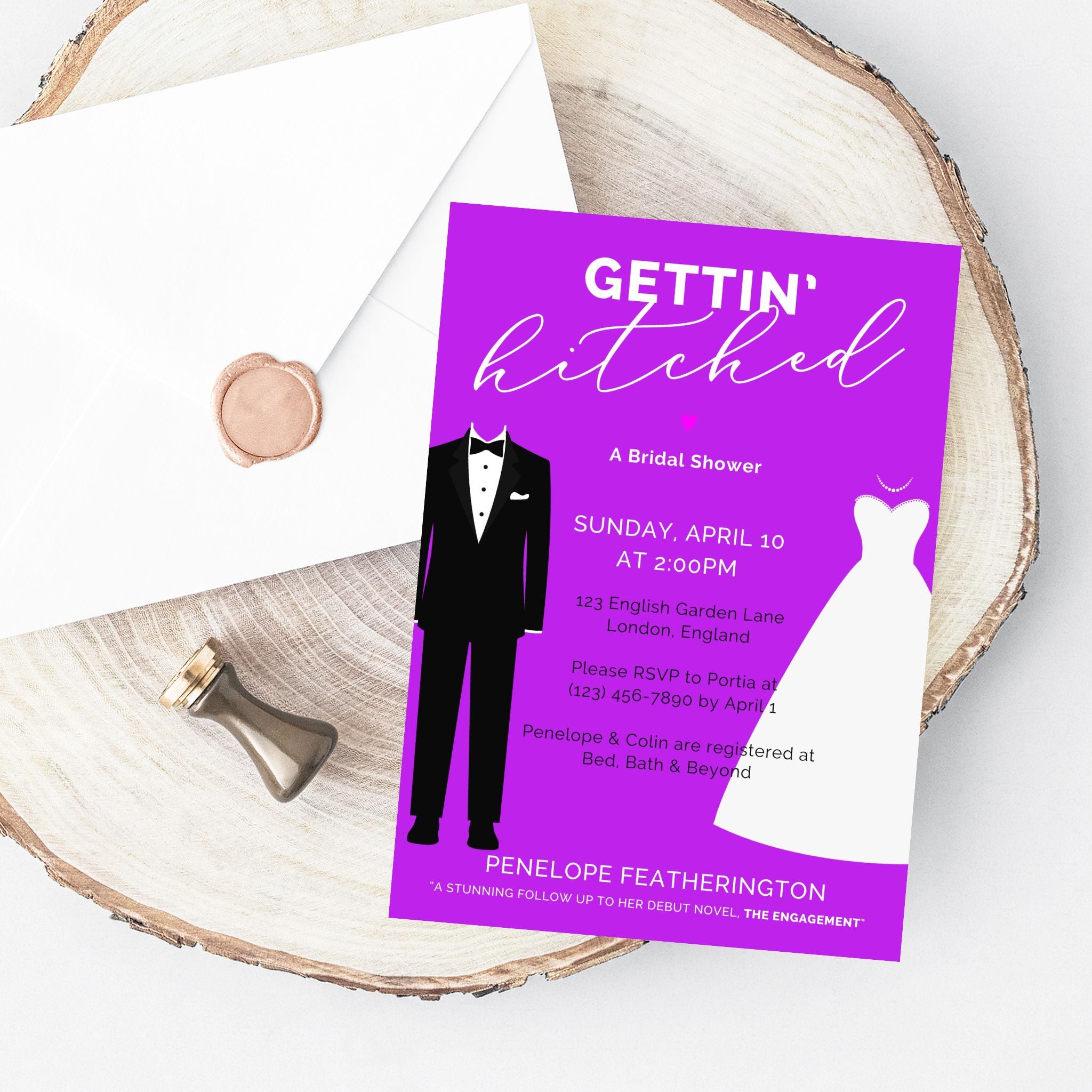 Rom Com Novel Bridal Shower Invitation Printable – awdesignsprintables