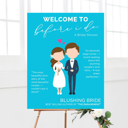 Rom Com Novel Bridal Shower Welcome Sign Printable