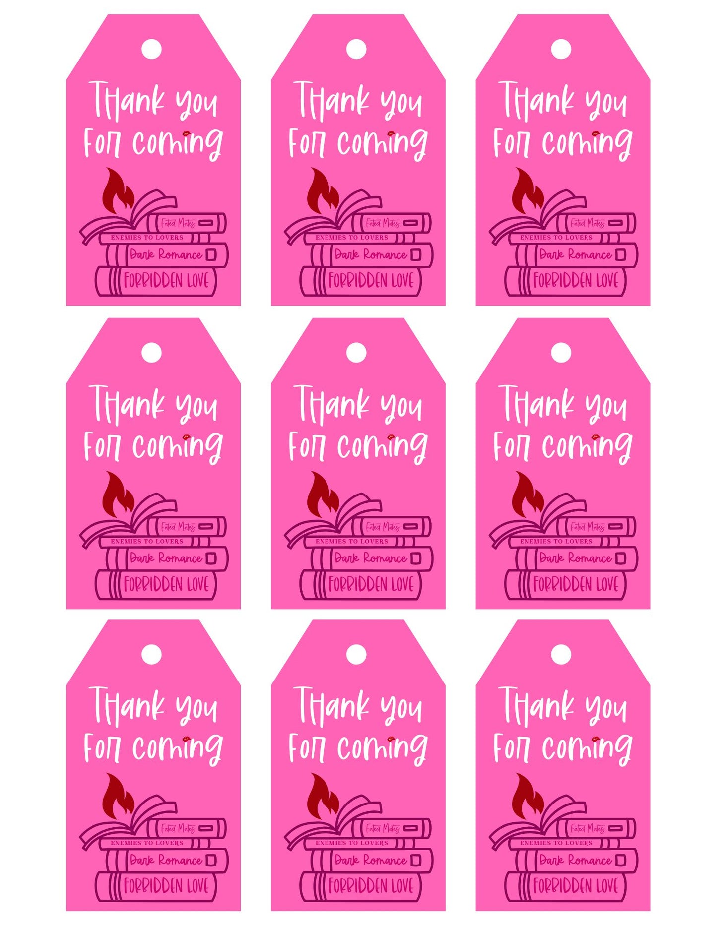 Spicy Book Club Favor Tag Printables