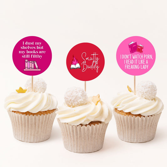 Spicy Book Club Cupcake Topper Printables