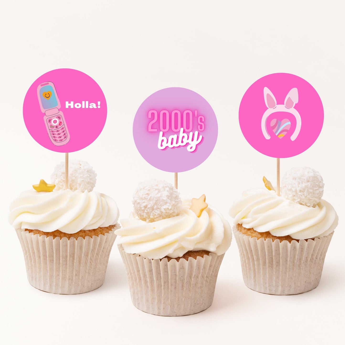 2000s Party Cupcake Toppers Printables