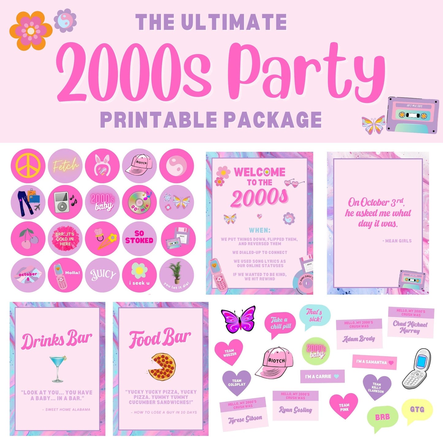 The Ultimate 2000s Party Printable Package