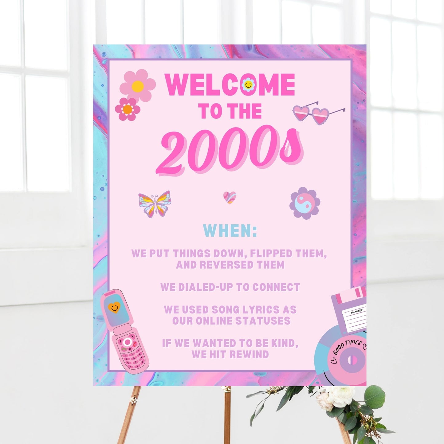 2000s Party Welcome Sign Printable
