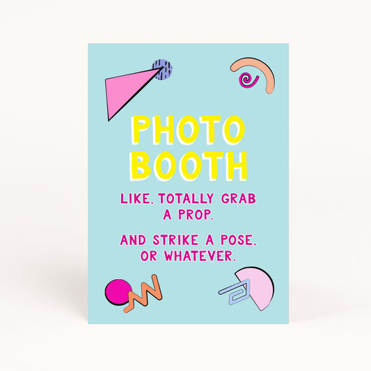 90s Party Photo Booth Sign Printable