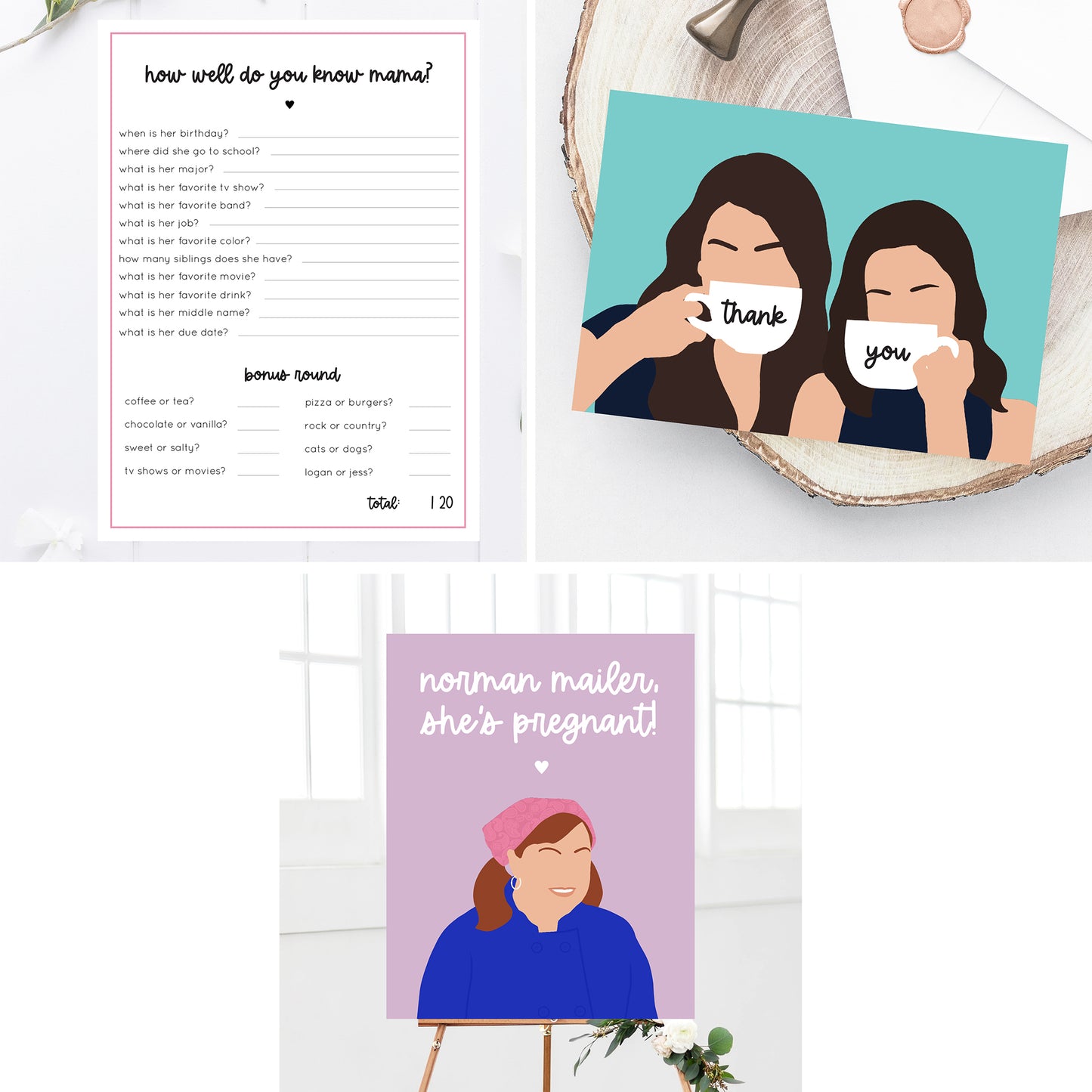 The Ultimate Gilmore Baby Shower Printable Package
