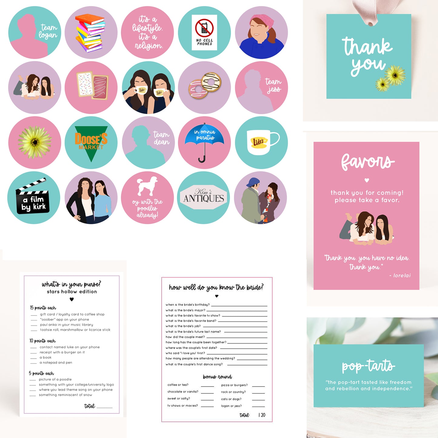 The Ultimate Gilmore Bridal Shower Printable Package