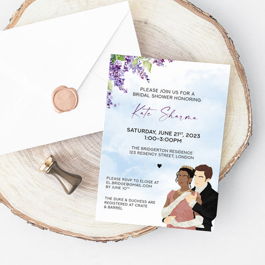 Bridgerton Bridal Shower Invitation Printable - Kate & Anthony