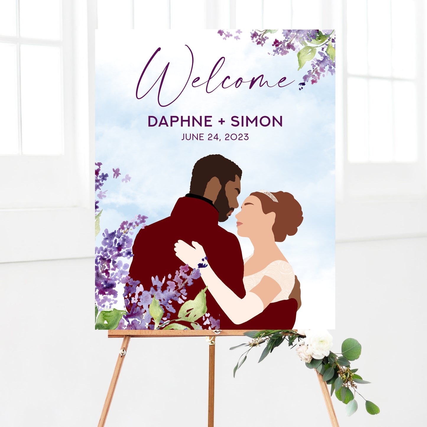 Bridgerton Bridal Shower Welcome Sign Printable - Daphne & Simon