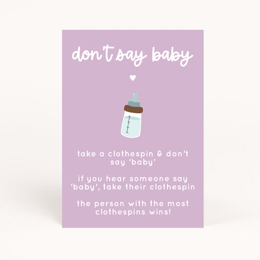 Gilmore Don't Say Baby Shower Printable