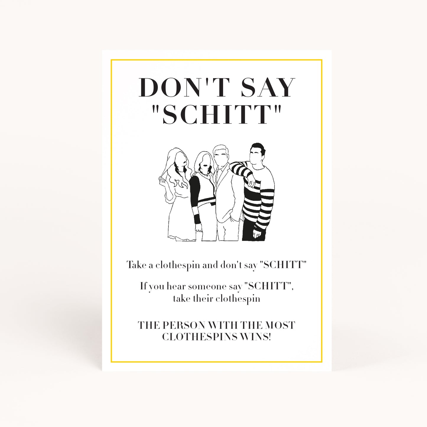 Schitts Party Don't Say Schitt Game Printable
