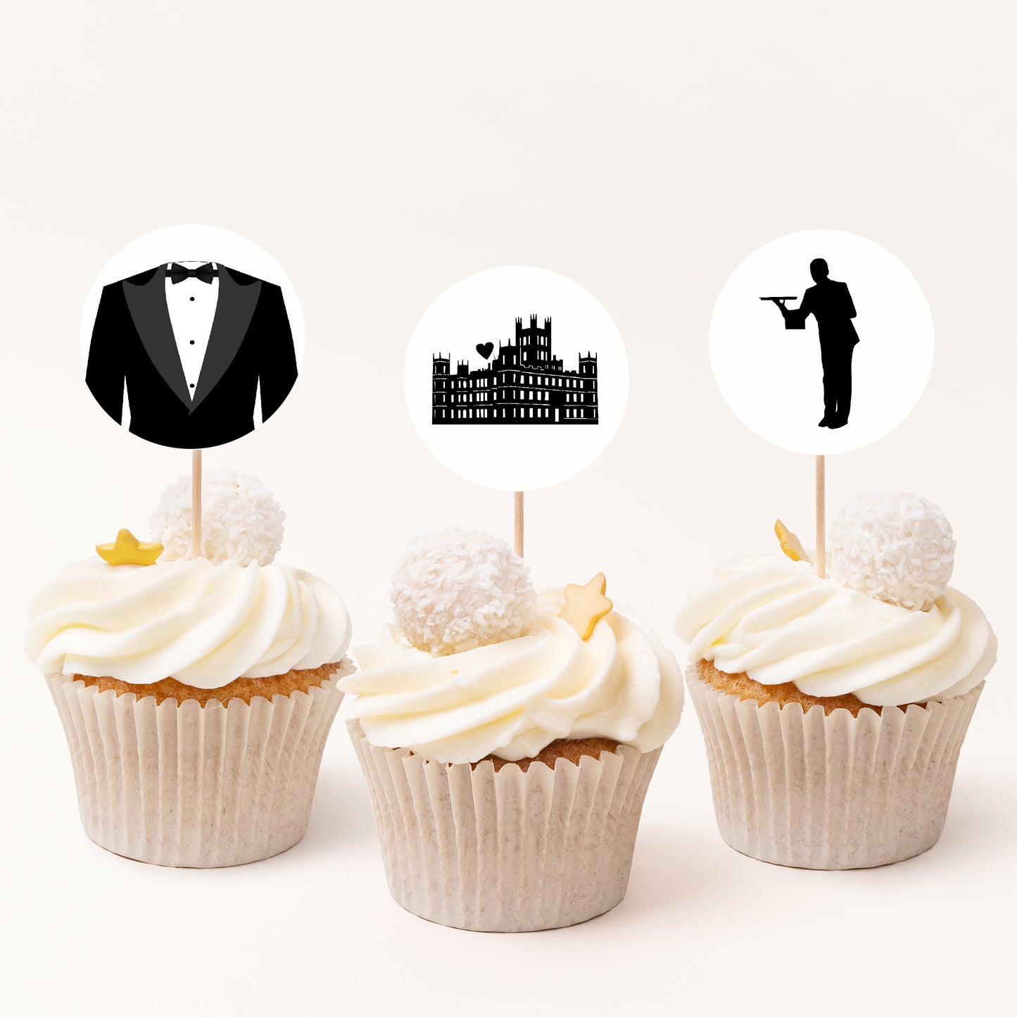 Downton Cupcake Toppers Printables