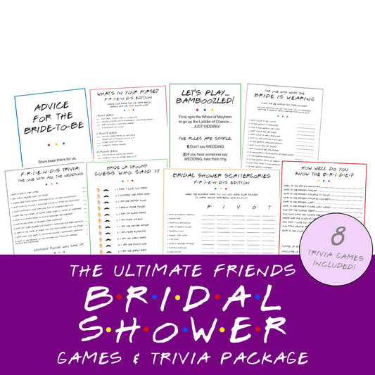 The Ultimate Friends Bridal Shower Game & Trivia Printables