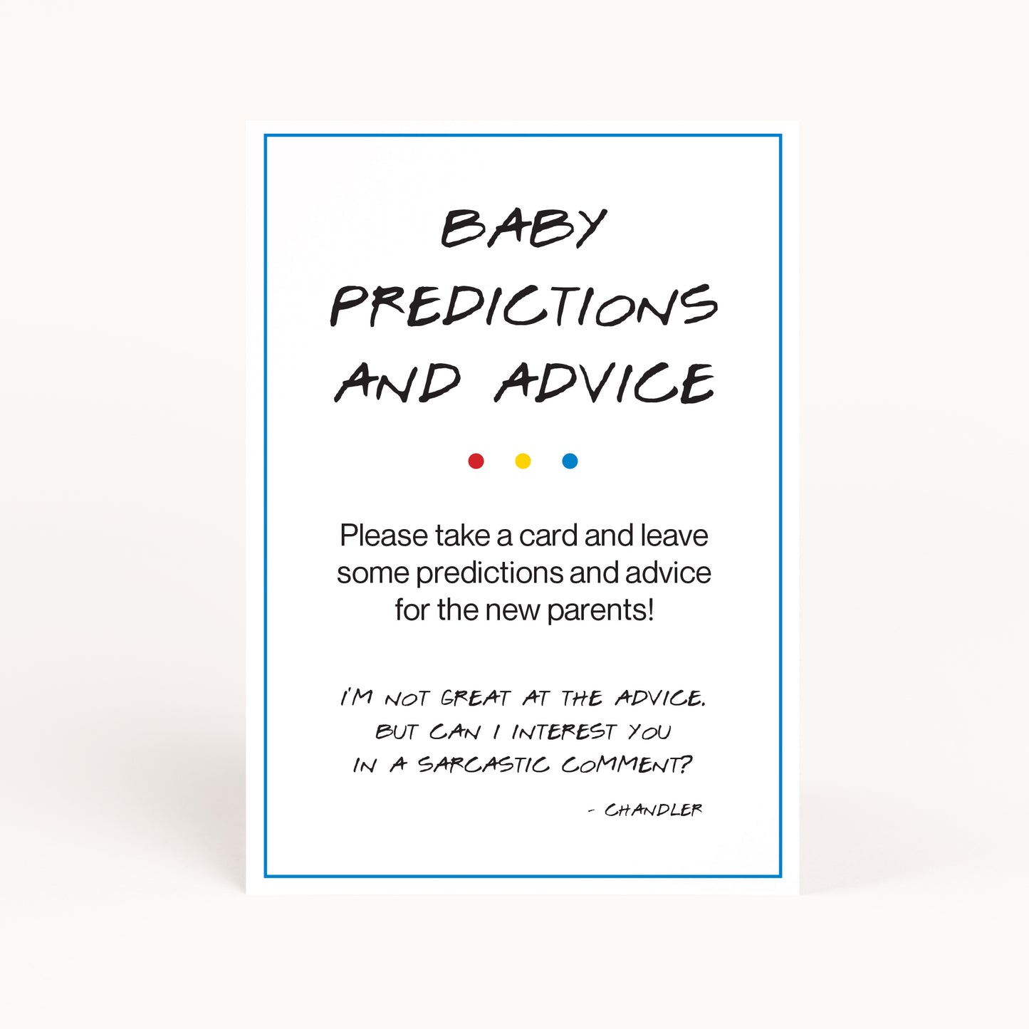 Friends Baby Shower Baby Predictions & Advice for the Mom Printables