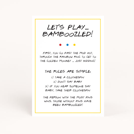 Friends Baby Shower Don't Say Baby Bamboozled Game Printable