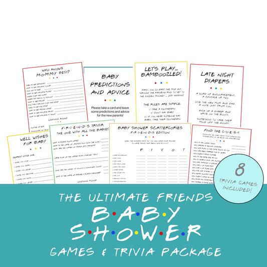 The Ultimate Friends Baby Shower Game & Trivia Printable Package