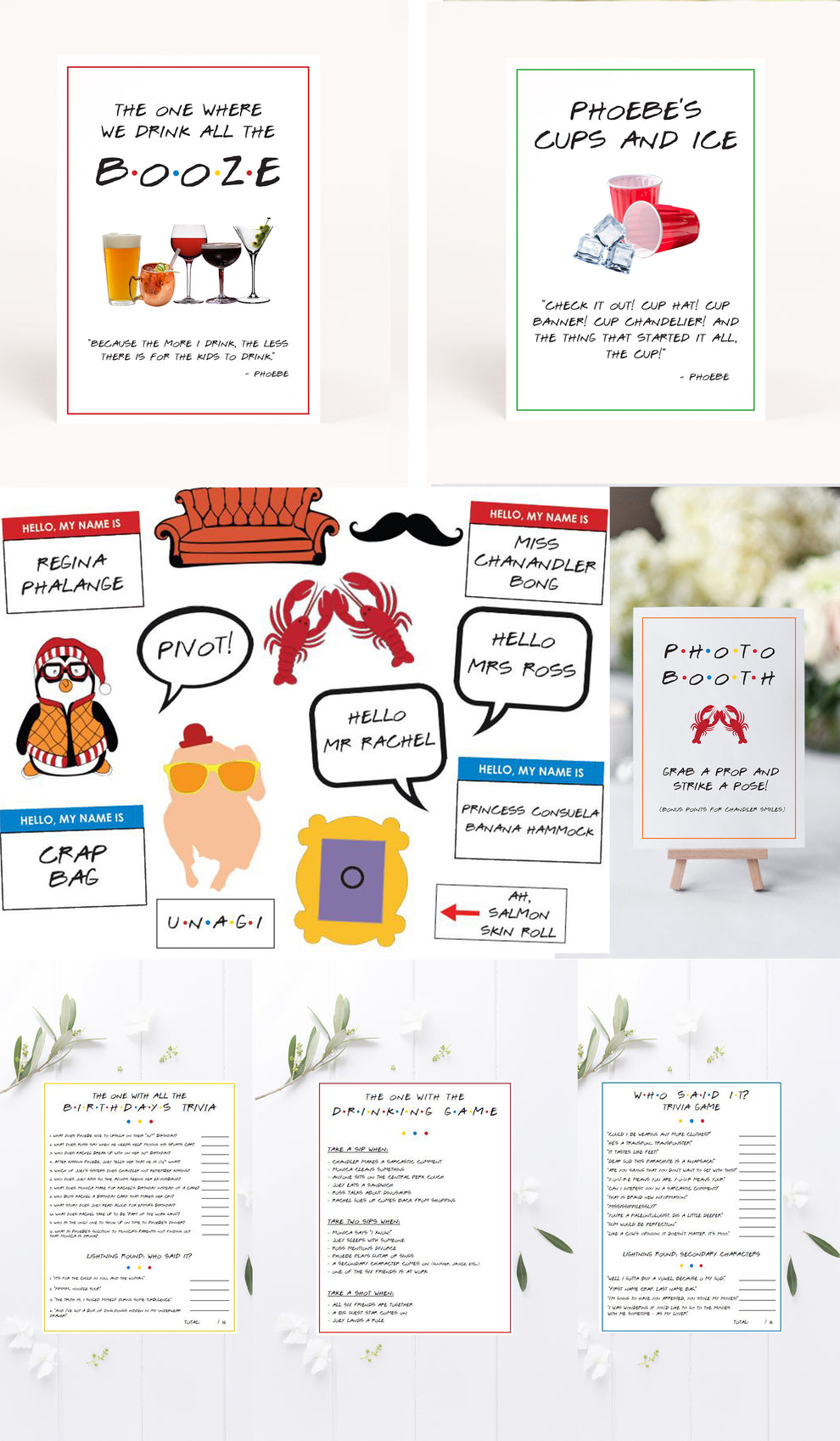 The Ultimate Friends Birthday Party Printable Package – awdesignsprintables