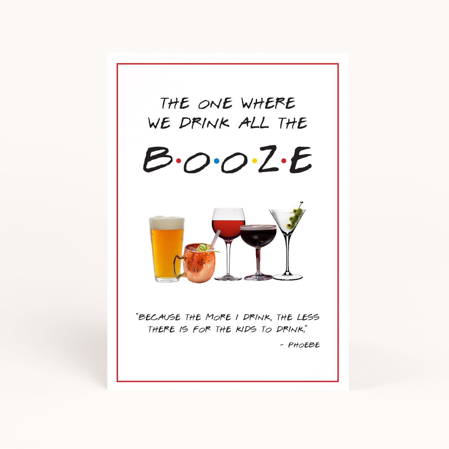 Friends Party Booze Sign Printable