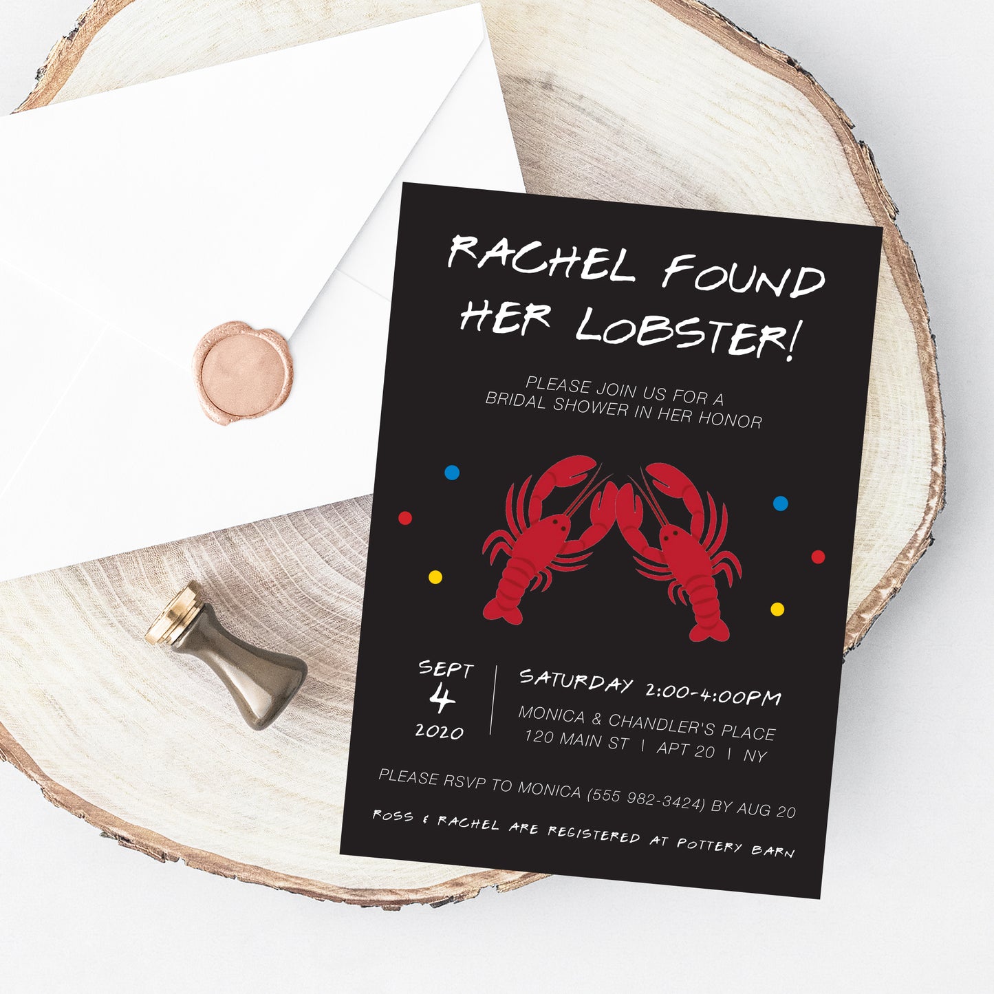 Friends Bridal Shower Lobster Invitation Printable