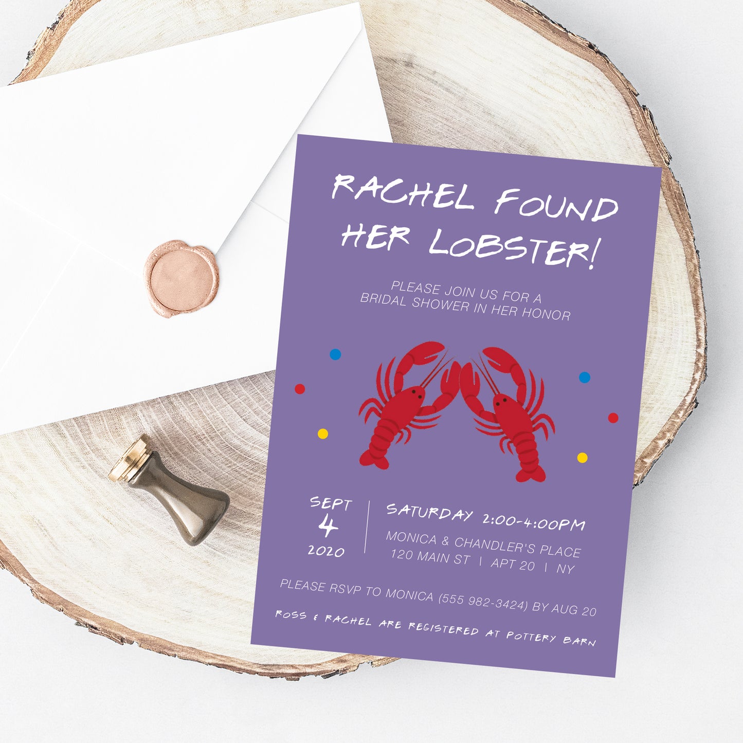 Friends Bridal Shower Lobster Invitation Printable