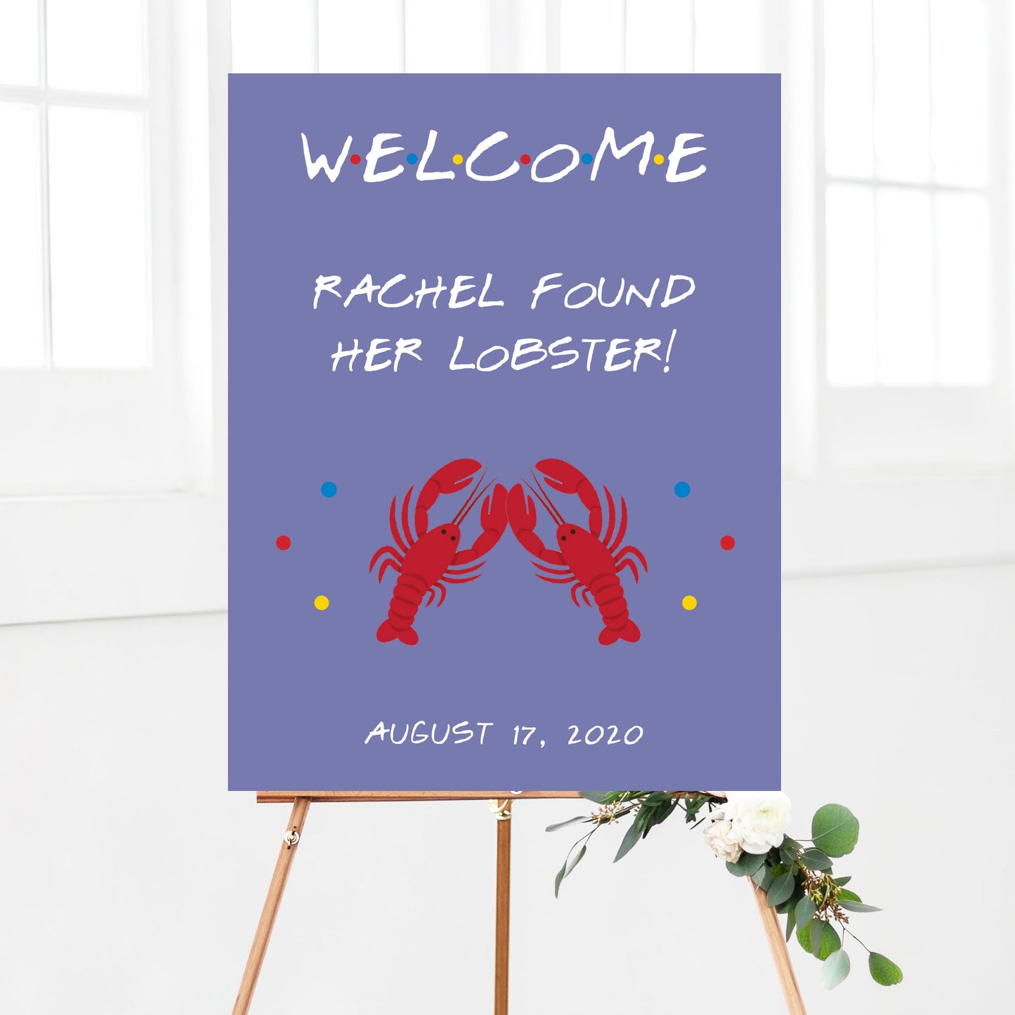 Friends Bridal Shower Lobster Welcome Sign Printable
