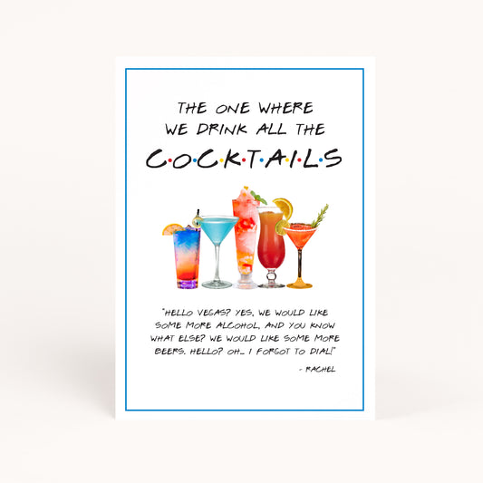 Friends Bachelorette Party Cocktails Printable