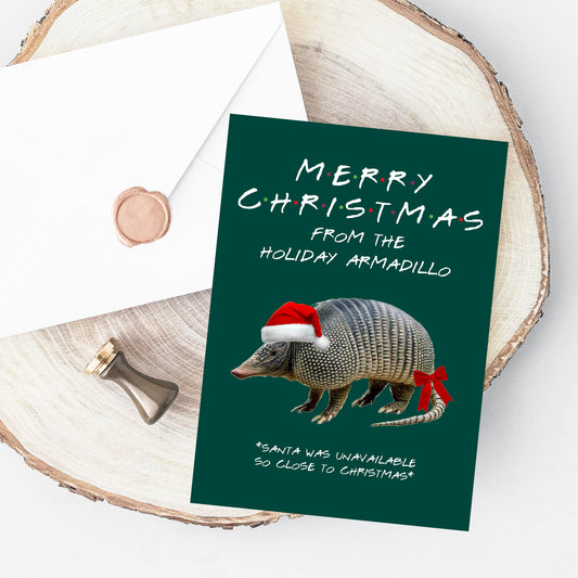 Friends Holiday Armadillo Christmas Card Printable