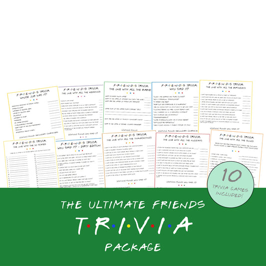 The Ultimate Friends Trivia Game Printable Package