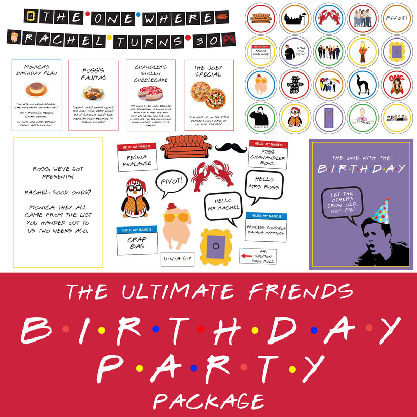 The Ultimate Friends Birthday Party Printable Package – awdesignsprintables