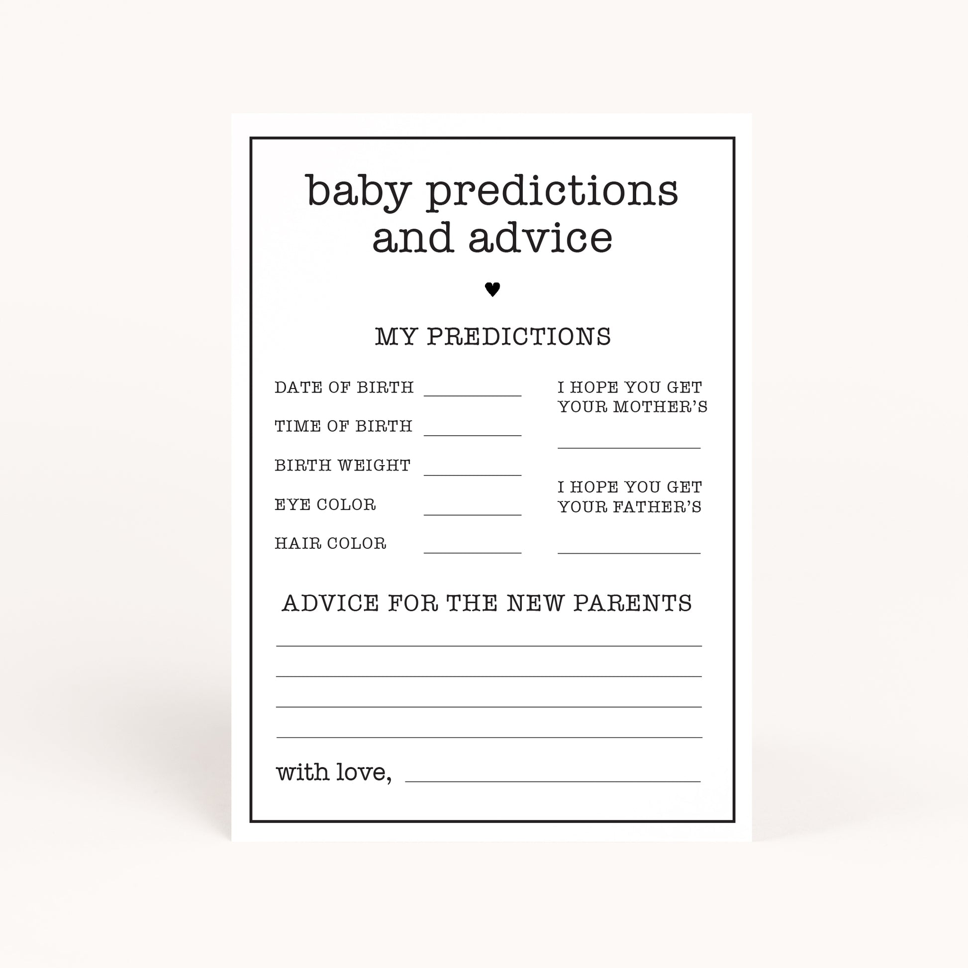 Office Baby Shower Advice and Baby Predictions Card Printables – awdesignsprintables office-baby-shower-advice-and-baby-predictions-card-printables-awdesignsprintables