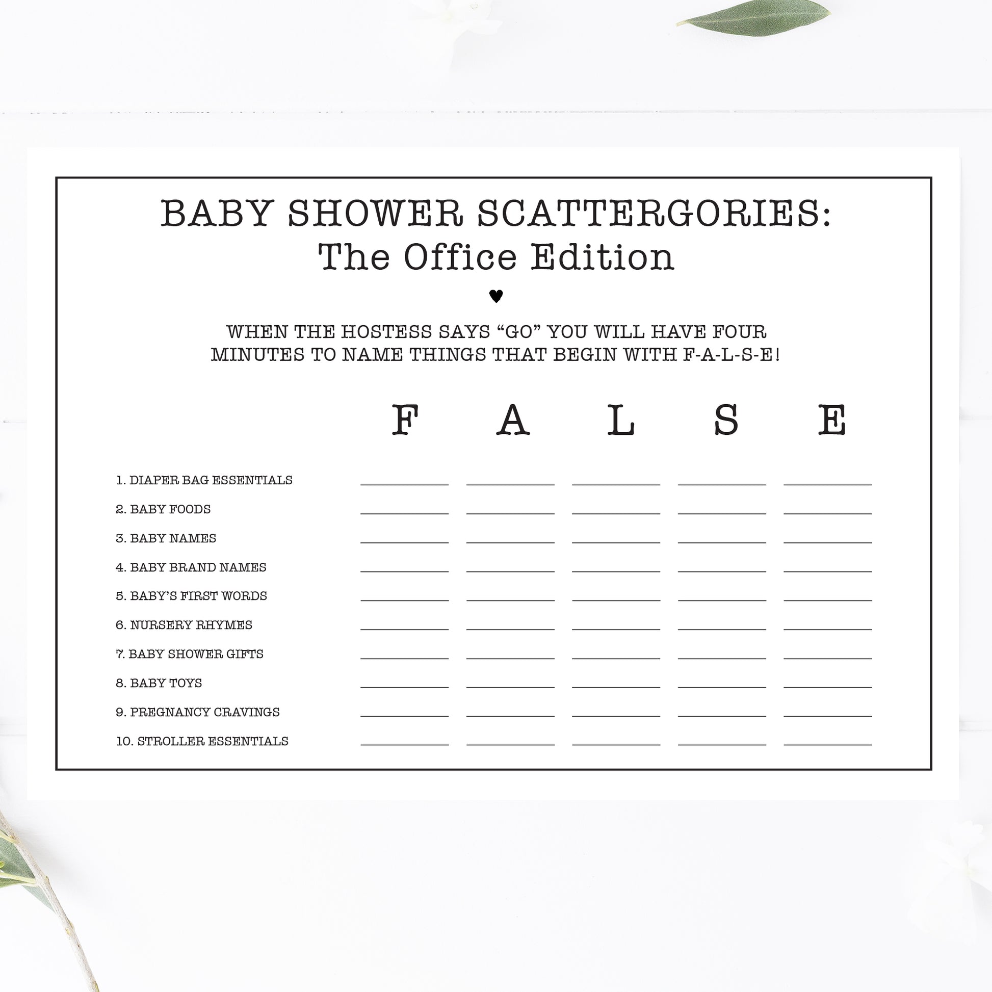 Office Baby Shower Scattergories Game Printable – awdesignsprintables office-baby-shower-scattergories-game-printable-awdesignsprintables