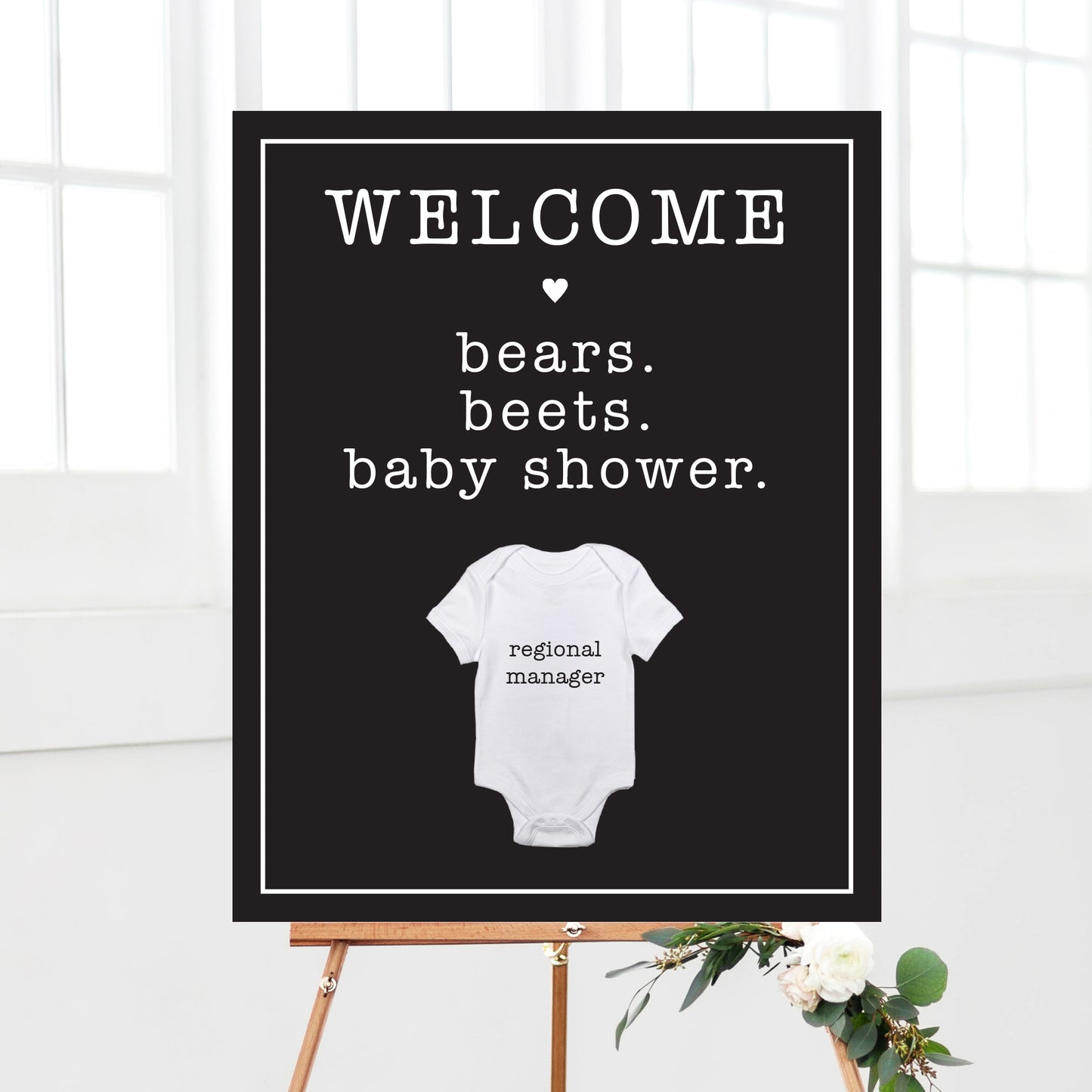 Office Bears Beets Baby Shower Welcome Sign Printable