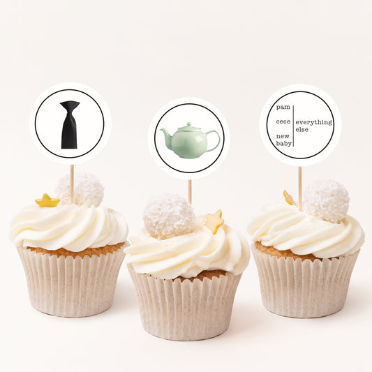 Office Bridal Shower Cupcake Toppers Printable