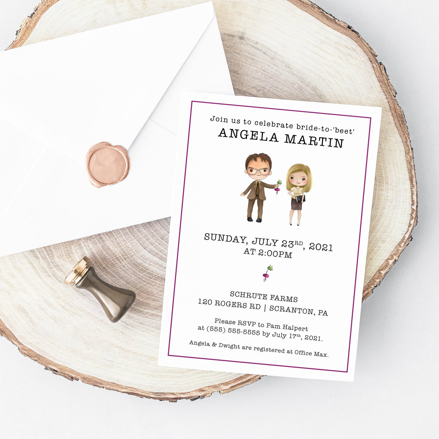 Office Bridal Shower Invitation Printable - Dwight & Angela