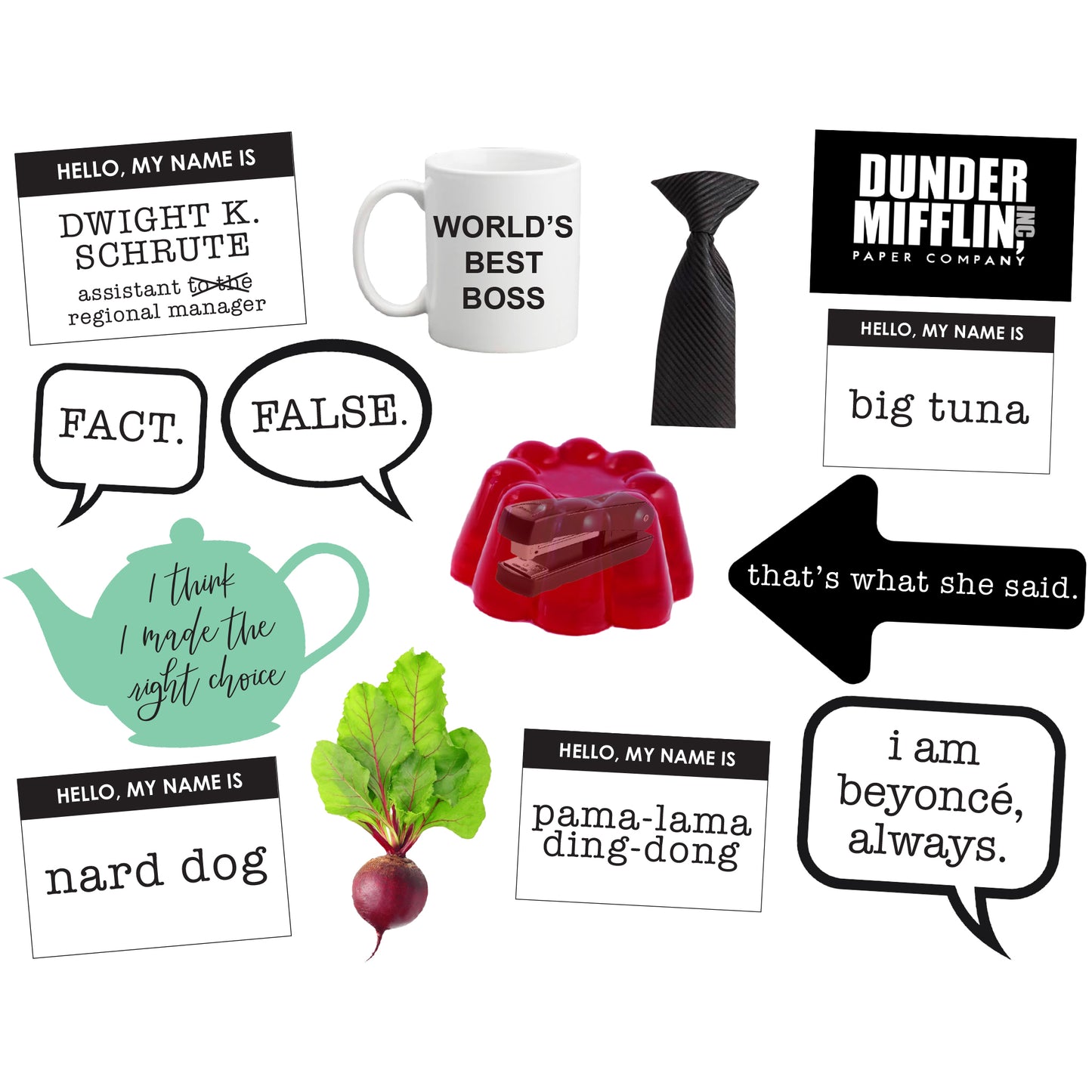 Office Party Photo Booth Props Printables