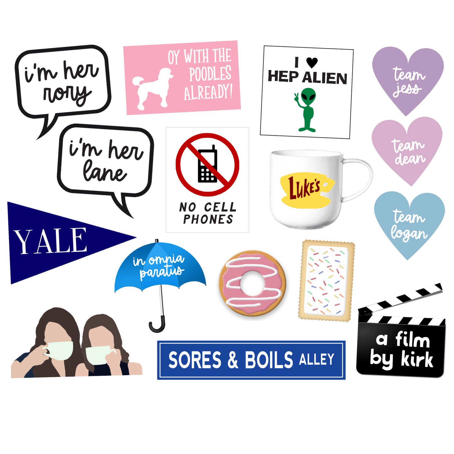 Gilmore Photo Booth Props Printables