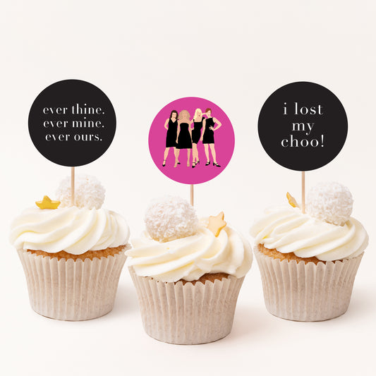 Sex and the City Bachelorette Party Cupcake Toppers Printables
