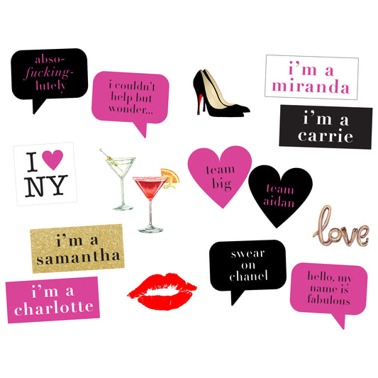 Sex and the City Bachelorette Photo Booth Props Printables