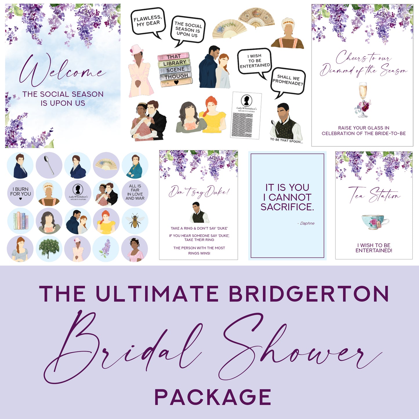 The Ultimate Bridgerton Bridal Shower Printable Package