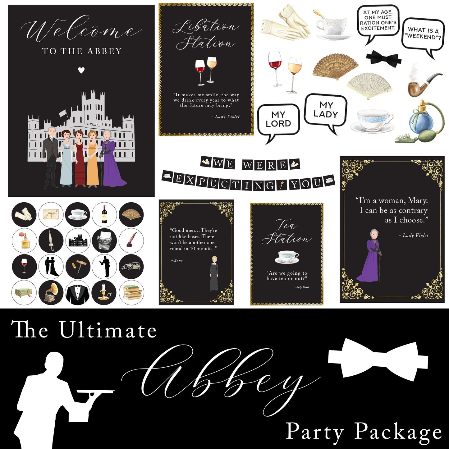The Ultimate Downton Party Printable Package